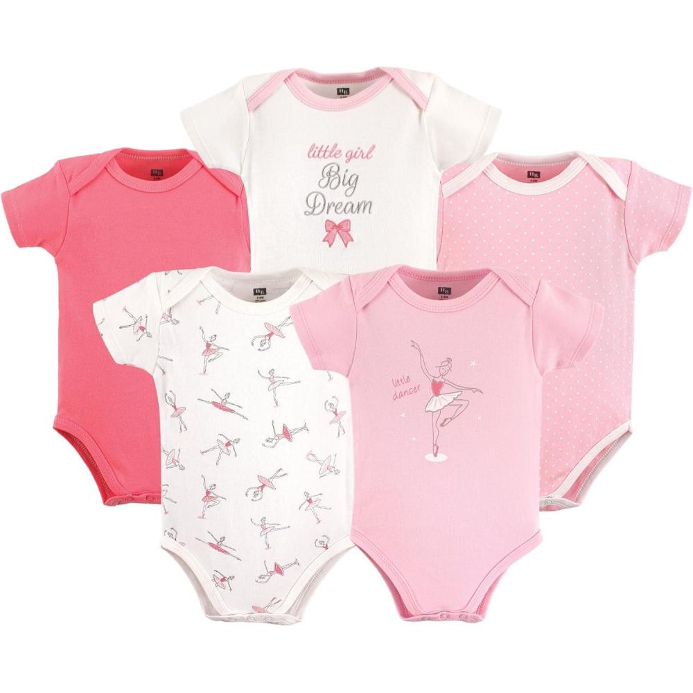 imageHudson Baby babygirls Cotton Bodysuits 5packLittle Dancer