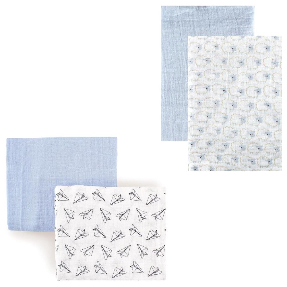imageMuslin Swaddle Blanket 4PackBlue