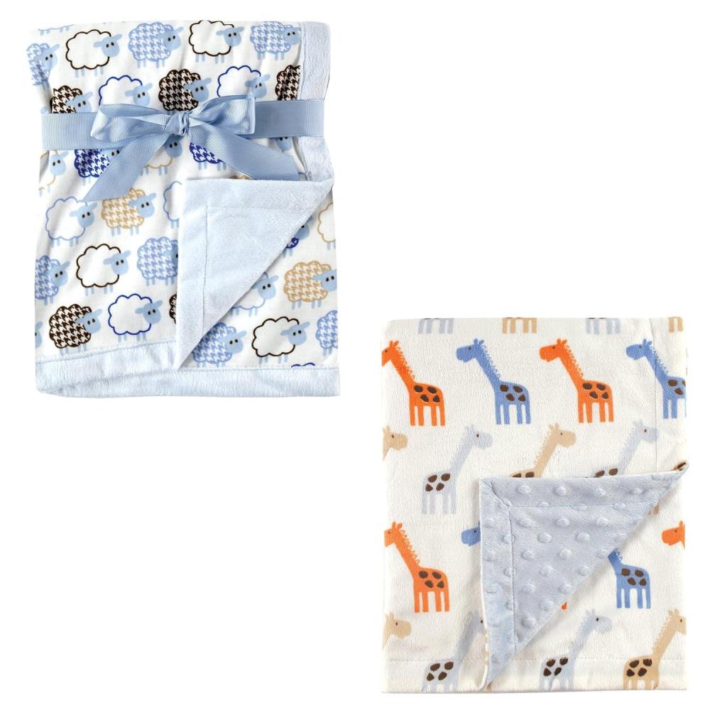 imagePlush Blanket with PlushMink Back 2PackBoy SheepGiraffe