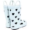 imageHudson Baby Unisex Baby and Toddler Rain BootsMint Black Heart