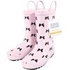 imageHudson Baby Unisex Baby and Toddler Rain BootsPink Black Bow
