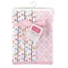 imageHudson Baby 2 Piece Interlock Cotton Swaddle Blanket Pink Budding Branches