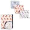 imageHudson Baby Muslin Swaddle Blanket 3Pack ampamp 4Layer Tranquility Muslin BlanketFoxes