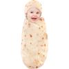 imageHudson Baby Unisex Baby Plush Food Burrito or Pizza Blanket and Cap Pepperoni Pizza One SizeBurrito
