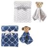 imagePlush Blanket 2Pack with Security Blanket 2PackBoy MonkeyUnisex Bear