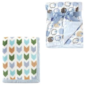 image2Pk Plush Blanket Blue MoosePowder Blue One SizeBlue ArrowBlue Sheep