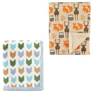 image2Pk Plush Blanket Blue MoosePowder Blue One SizeBlue ArrowForest