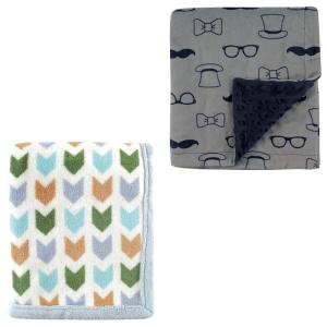 image2Pk Plush Blanket Blue MoosePowder Blue One SizeBlue ArrowGentleman