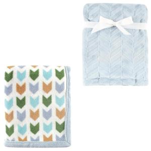 image2Pk Plush Blanket Blue MoosePowder Blue One SizeBlue ArrowHerringbone