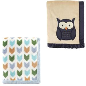 image2Pk Plush Blanket Blue MoosePowder Blue One SizeBlue ArrowOwl