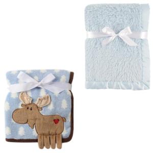 image2Pk Plush Blanket Blue MoosePowder Blue One SizeBlue MoosePowder Blue