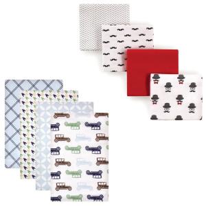 imageFlannel Receiving Blanket 8PackCarMustacheHat