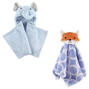 imageHooded Blanket ampamp Security BlanketBlue ElephantBlue Fox