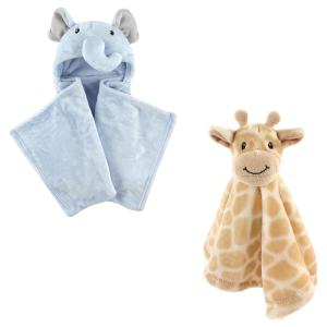 imageHooded Blanket ampamp Security BlanketBlue ElephantGiraffe