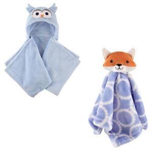 imageHooded Blanket ampamp Security BlanketBlue OwlBlue Fox
