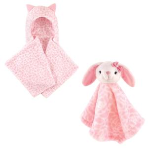 imageHooded Blanket ampamp Security BlanketLeopardPink Bunny