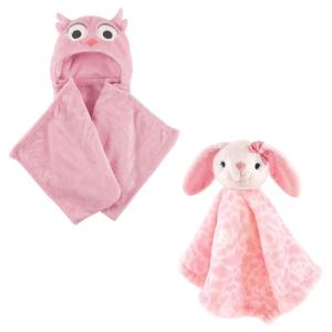 imageHooded Blanket ampamp Security BlanketPink OwlPink Bunny