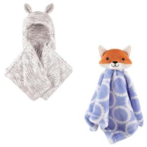 imageHooded Blanket ampamp Security BlanketZebraBlue Fox