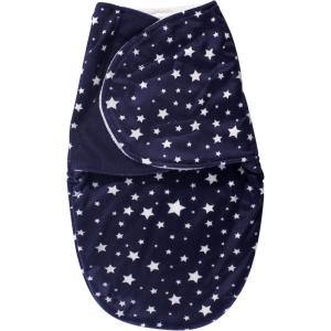 imageHudson Baby Unisex Baby Plush Swaddle Wrap Navy Star 03 MonthsNavy Star