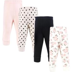 imageHudson Baby Unisex Baby and Toddler Cotton Pants and LeggingsNeutral Pink Floral