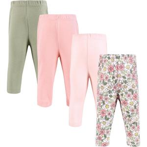 imageHudson Baby Unisex Baby and Toddler Cotton Pants and LeggingsPink Yellow Pretty Floral