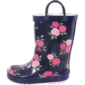 imageHudson Baby Unisex Baby and Toddler Rain BootsMidnight Pink Roses