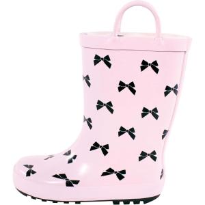 imageHudson Baby Unisex Baby and Toddler Rain BootsPink Black Bow