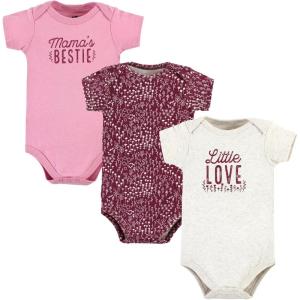 imageHudson Baby babyboys Cotton Bodysuits 3packLittle Love Flowers