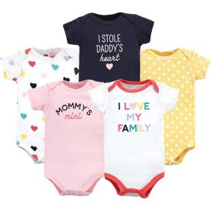 imageHudson Baby babygirls Cotton Bodysuits 5packGirl Bold Family