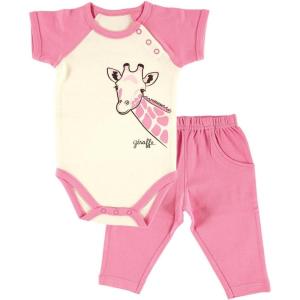 imageTouched by Nature babyboys Organic Cotton Bodysuit and Pant SetLayette SetGiraffe