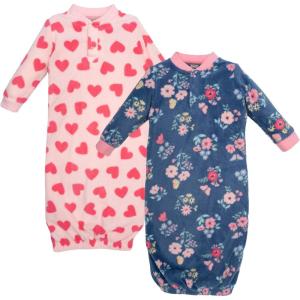 imageHudson Baby Unisex Baby Fleece GownsBlue Butterfly Floral