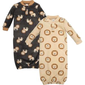 imageHudson Baby Unisex Baby Fleece GownsBrave Lion