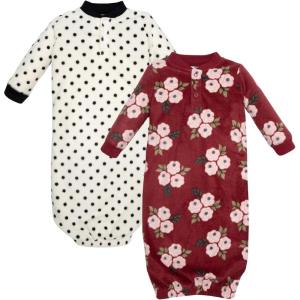 imageHudson Baby Unisex Baby Fleece GownsBurgundy Floral