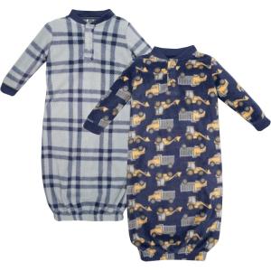 imageHudson Baby Unisex Baby Fleece GownsConstruction Trucks