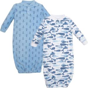imageHudson Baby Unisex Baby Fleece GownsCute Whales