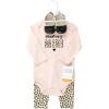 imageHudson Baby Unisex Baby Cotton Bodysuit Pant and Shoe Set Leopard Hearts 03 Months