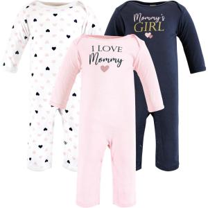 imageHudson Baby Unisex Baby Cotton Coveralls GirlMommy Pink Navy 1824 Months