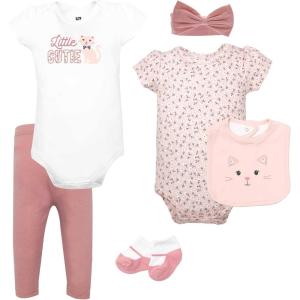 imageHudson Baby Unisex Baby Cotton Layette SetFloral Kitty