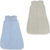 imageHudson Baby Safe Sleep Fleece Wearable Sleeping Bag Blue andGray 06 Months