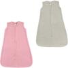 imageHudson Baby Safe Sleep Fleece Wearable Sleeping Bag Pink andGray 06 Months