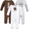 imageHudson Baby Girls Unisex Cotton Coveralls Touch Down 1218 Months Touch Down 1218 Months US