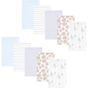 imageHudson Baby Cotton Flannel Burp Cloths 10Pack Modern Safari Friends One Size
