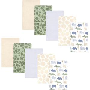 imageHudson Baby Cotton Flannel Burp Cloths 10Pack Wild Leaf Safari One Size
