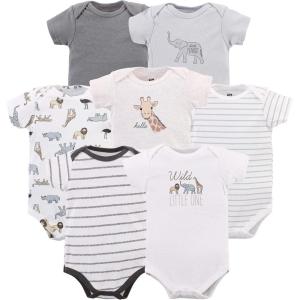 imageHudson Baby unisexbaby Cotton Bodysuits 7packModern Neutral Safari