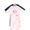 imageHudson Baby Unisex Baby Cotton Coveralls GirlMommy Pink Navy 69 Months
