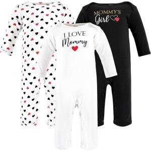 imageHudson Baby Unisex Baby Cotton Coveralls GirlMommy Red Black 36 Months