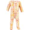 imageHudson Baby Unisex Cotton Sleep and Play Bodysuit and Bandana Bib SetPeace Love Flowers