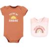 imageHudson Baby Unisex Cotton Sleep and Play Bodysuit and Bandana Bib SetSunshine Rainbows