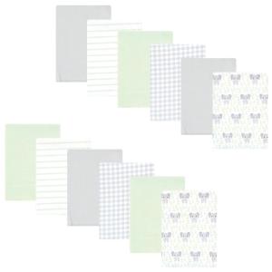 imageHudson Baby Unisex Baby Cotton Flannel Burp Cloths 12Pack Bundle Multi Color Boy Elephant One SizeLeafy Elephant