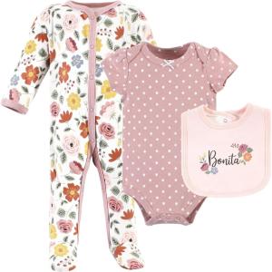 imageHudson Baby Unisex Cotton Sleep and Play Bodysuit and Bandana Bib SetBonita